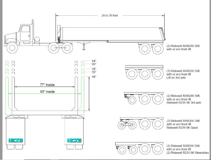 Customize your own T6 with width, side height, axles with or without front lift, and auxiliary axle options